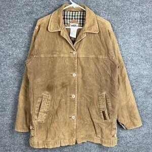 Vintage Northern‎ Reflections Plaid Lined Brown Corduroy Jacket Women Size Small
